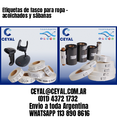 Etiquetas de fasco para ropa – acolchados y sábanas