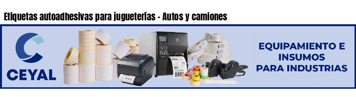 Etiquetas autoadhesivas para jugueterías - Autos y camiones