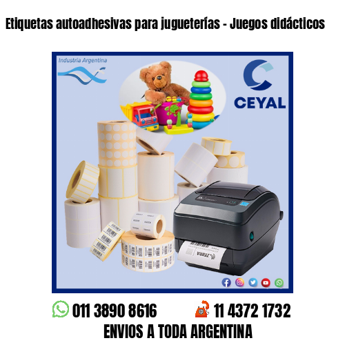 Etiquetas autoadhesivas para jugueterías – Juegos didácticos
