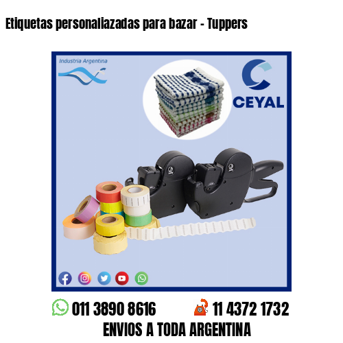 Etiquetas personaliazadas para bazar – Tuppers