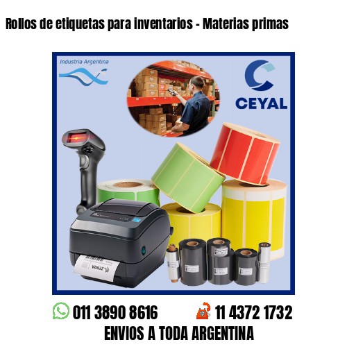 Rollos de etiquetas para inventarios – Materias primas