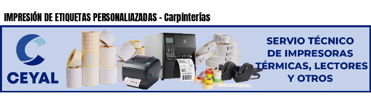 IMPRESIÓN DE ETIQUETAS PERSONALIAZADAS - Carpinterías