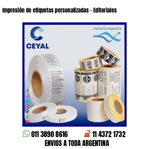 Impresión de etiquetas personalizadas – Editoriales