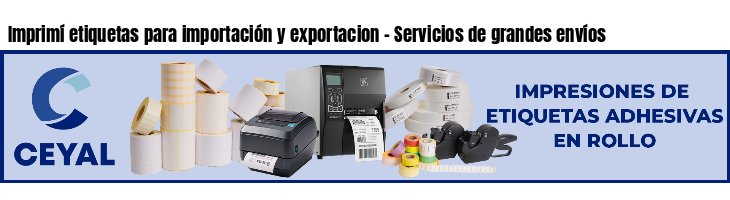 Imprimí etiquetas para importación y exportacion - Servicios de grandes envíos