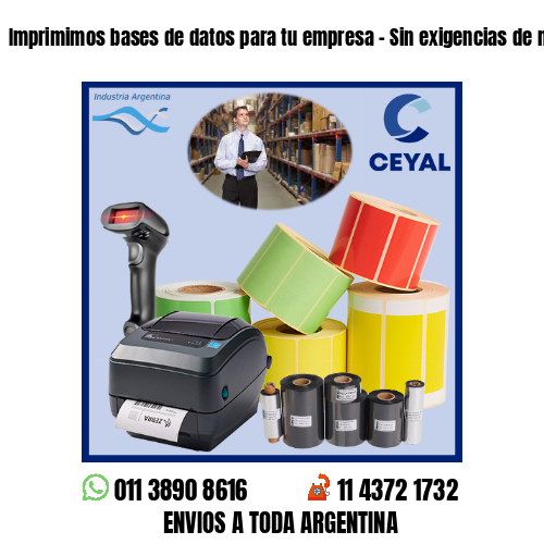 Imprimimos bases de datos para tu empresa – Sin exigencias de mínimos!
