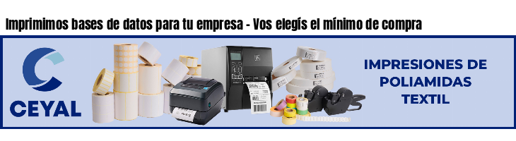 Imprimimos bases de datos para tu empresa - Vos elegís el mínimo de compra