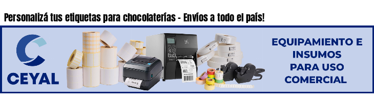 Personalizá tus etiquetas para chocolaterías - Envíos a todo el país!