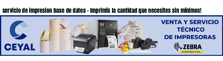 servicio de impresion base de datos - Imprimís la cantidad que necesites sin mínimos!