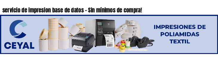 servicio de impresion base de datos - Sin mínimos de compra!