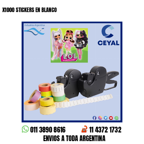 X1000 STICKERS EN BLANCO