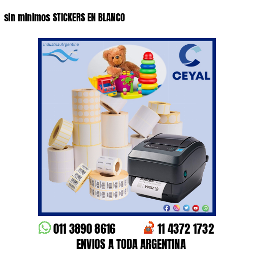 sin minimos STICKERS EN BLANCO