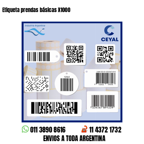 Etiqueta prendas básicas X1000