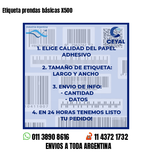 Etiqueta prendas básicas X500