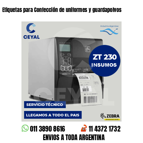 Etiquetas para Confección de uniformes y guardapolvos