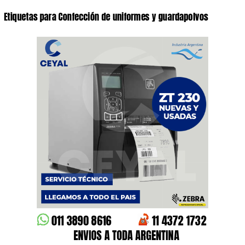 Etiquetas para Confección de uniformes y guardapolvos