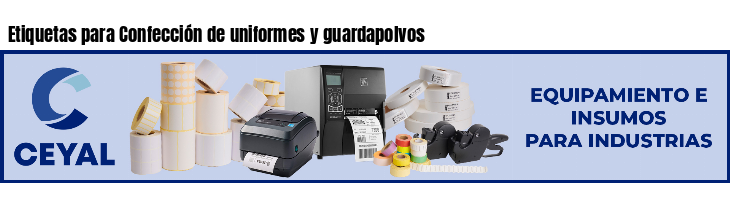 Etiquetas para Confección de uniformes y guardapolvos