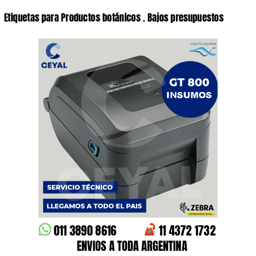 Etiquetas para Productos botánicos . Bajos presupuestos