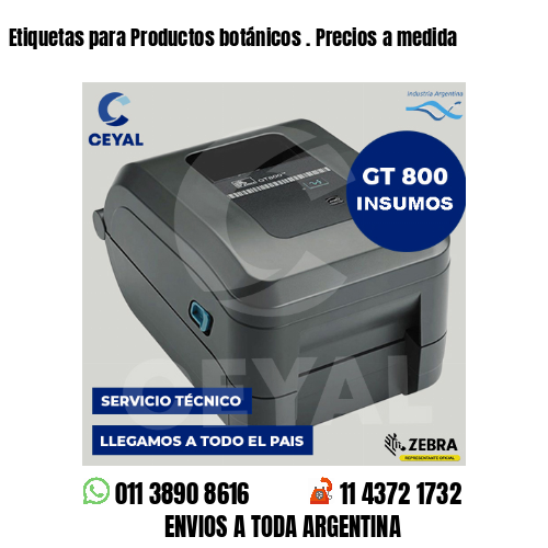 Etiquetas para Productos botánicos . Precios a medida