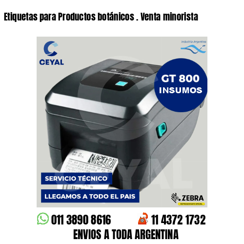 Etiquetas para Productos botánicos . Venta minorista