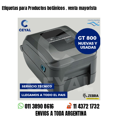 Etiquetas para Productos botánicos . venta mayorista