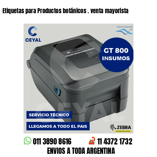 Etiquetas para Productos botánicos . venta mayorista