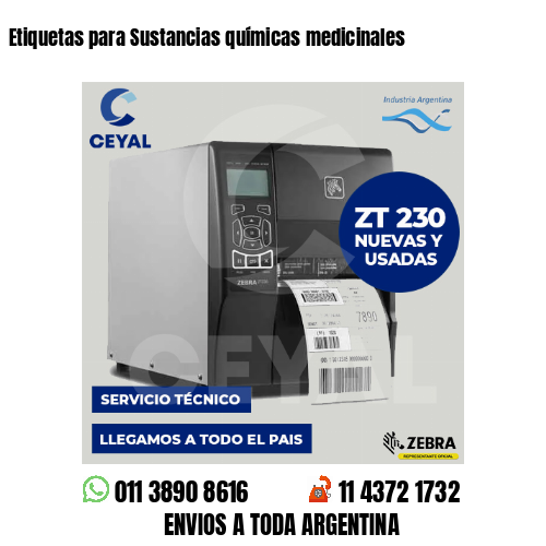 Etiquetas para Sustancias químicas medicinales
