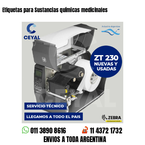 Etiquetas para Sustancias químicas medicinales