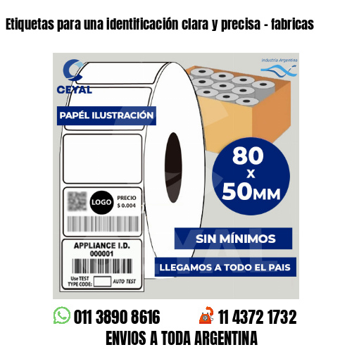 Etiquetas para una identificación clara y precisa – fabricas