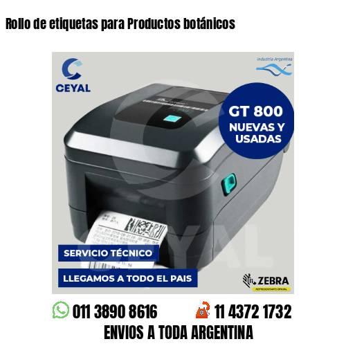 Rollo de etiquetas para Productos botánicos