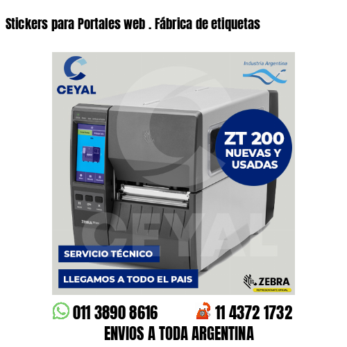 Stickers para Portales web . Fábrica de etiquetas