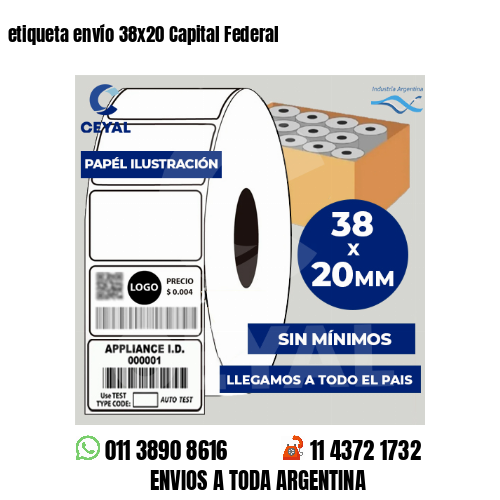 etiqueta envío 38×20 Capital Federal