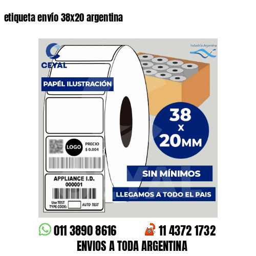 etiqueta envío 38×20 argentina