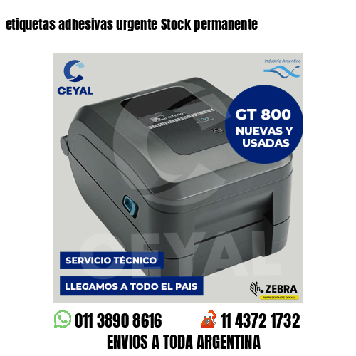 etiquetas adhesivas urgente Stock permanente
