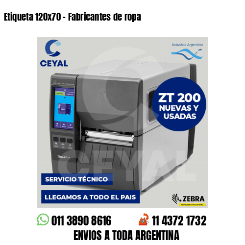 Etiqueta 120×70 – Fabricantes de ropa