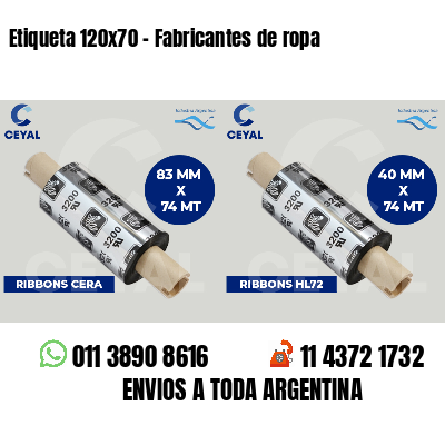 Etiqueta 120x70 - Fabricantes de ropa 
