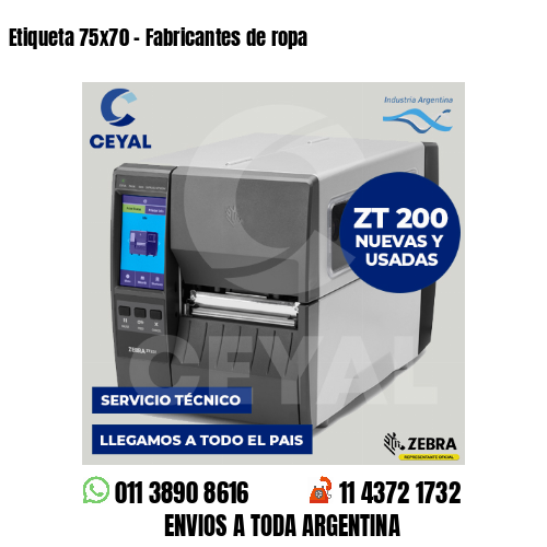 Etiqueta 75×70 – Fabricantes de ropa