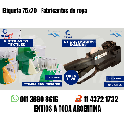 Etiqueta 75x70 - Fabricantes de ropa 