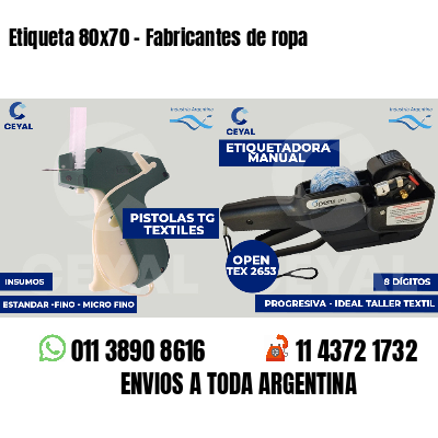 Etiqueta 80x70 - Fabricantes de ropa 