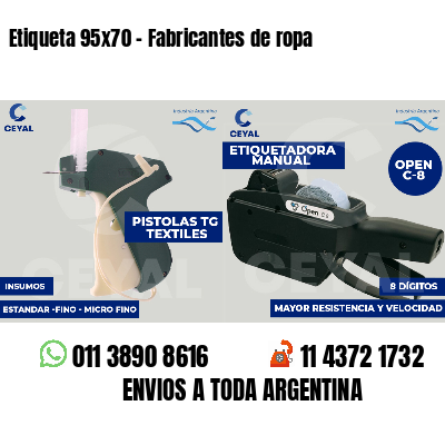Etiqueta 95x70 - Fabricantes de ropa 