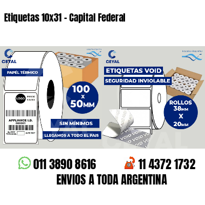 Etiquetas 10x31 - Capital Federal