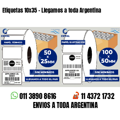 Etiquetas 10x35 - Llegamos a toda Argentina