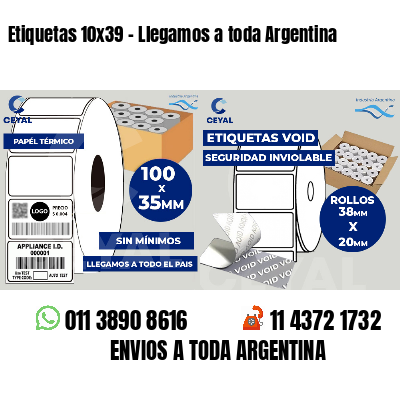 Etiquetas 10x39 - Llegamos a toda Argentina