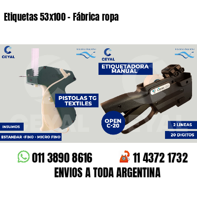 Etiquetas 53x100 - Fábrica ropa