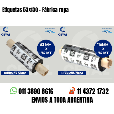 Etiquetas 53x130 - Fábrica ropa