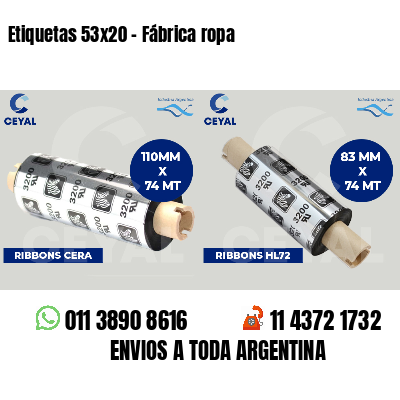 Etiquetas 53x20 - Fábrica ropa