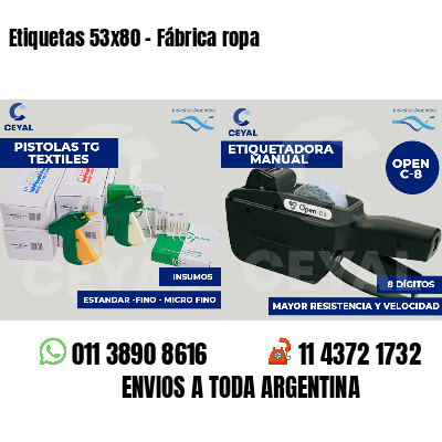 Etiquetas 53x80 - Fábrica ropa
