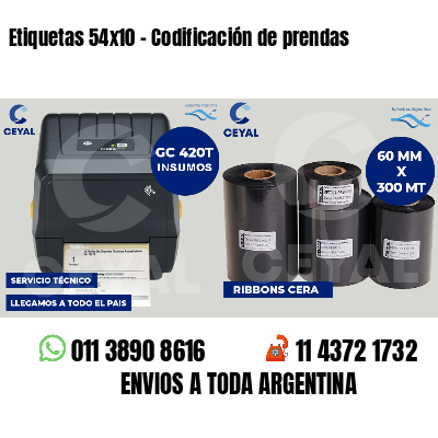 Etiquetas 54x10 - Codificación de prendas