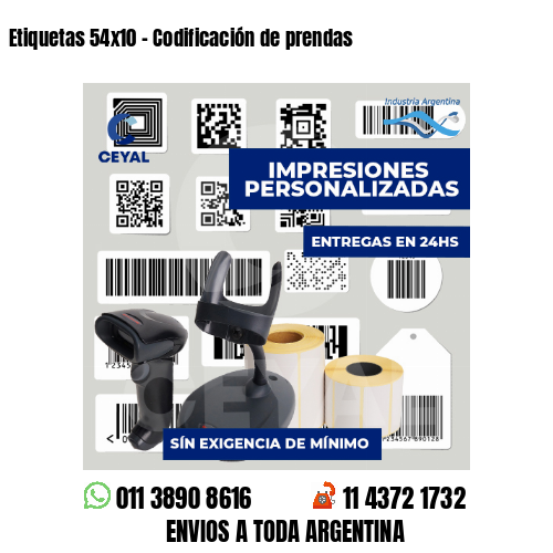 Etiquetas 54x10 - Codificación de prendas