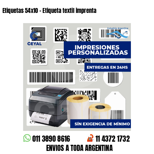 Etiquetas 54x10 - Etiqueta textil imprenta