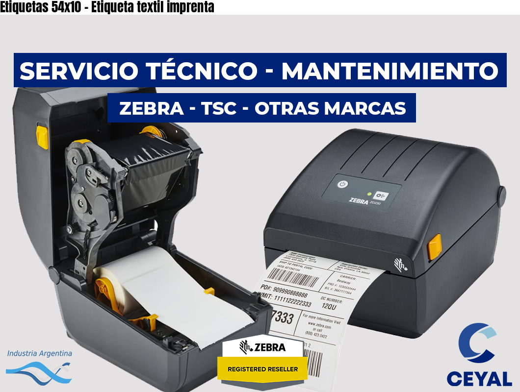 Etiquetas 54x10 - Etiqueta textil imprenta
